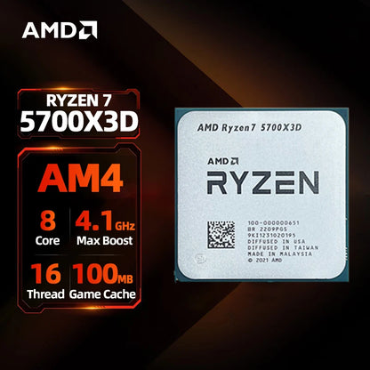 AMD Ryzen 7 5700X3D 8-Core 16-Thread Gaming CPU - AM4 Socket