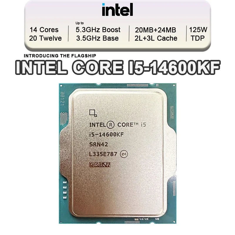 Intel Core i5-14600KF Processor – 14 Cores, 20 Threads, LGA 1700, 5.3GHz Max Boost (No Cooler)