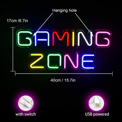 Game Room Neon Sign LED Wall Decor USB Powered  Acrylic For Gaming Lighting Bedroom Bedside Wall Decor Gamer Party Birthday Gift