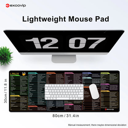 EXCO Linux Shortcuts Mouse Pad – Large Non-Slip Desk Mat