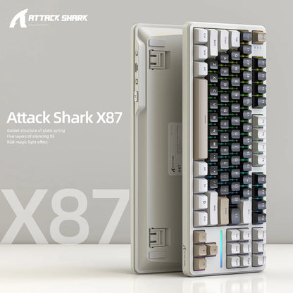 Attack Shark X87 Wireless Mechanical Gaming Keyboard – RGB, Hot-Swappable Banana Switches, 87 Keys