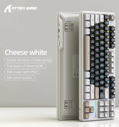 Attack Shark X87 Wireless Mechanical Gaming Keyboard – RGB, Hot-Swappable Banana Switches, 87 Keys