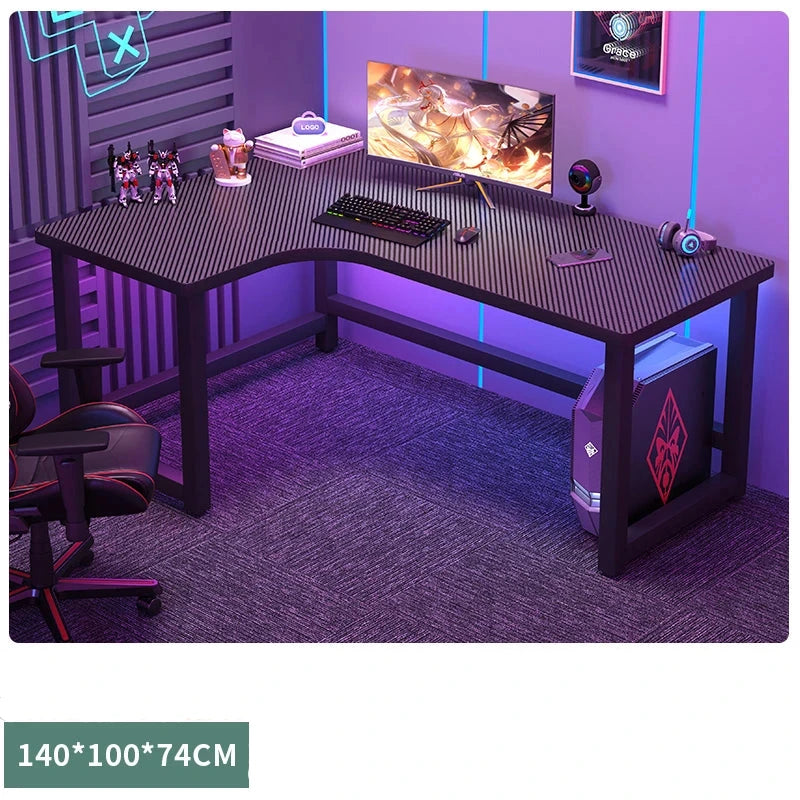 Modern L-Shaped Corner Gaming Desk - Wooden Desktop Computer Table for Home & Office