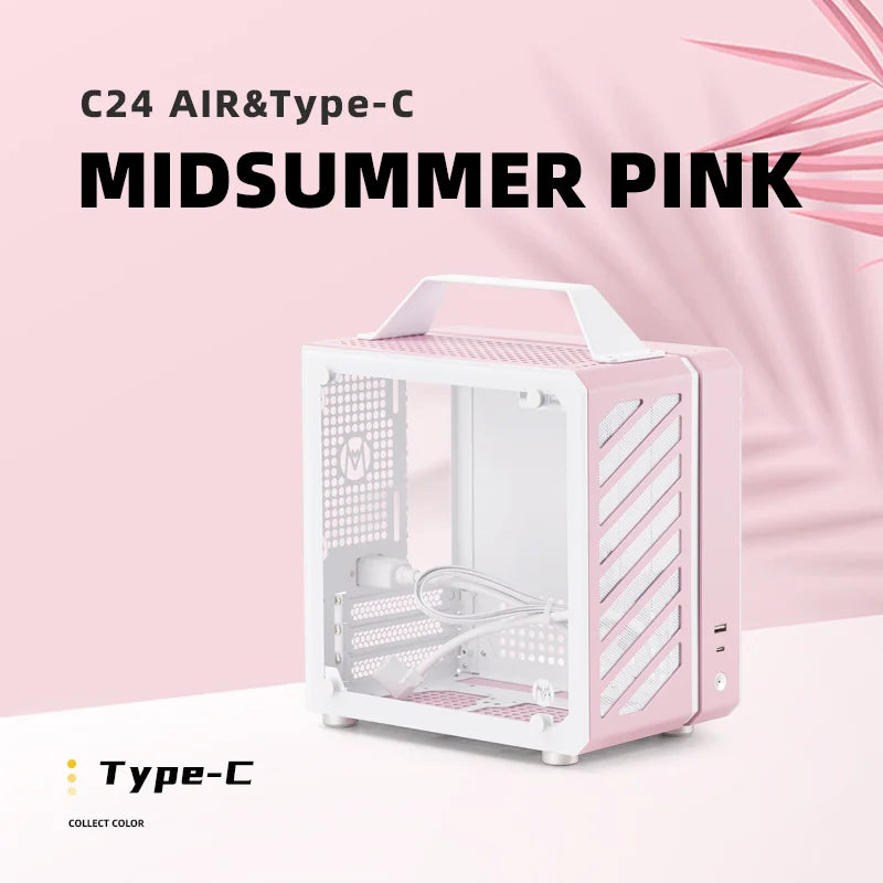 Mechanic Master C24 Sugar Cube Mini ITX PC Case – Compact Aluminum Chassis with Tempered Glass & Type-C Port