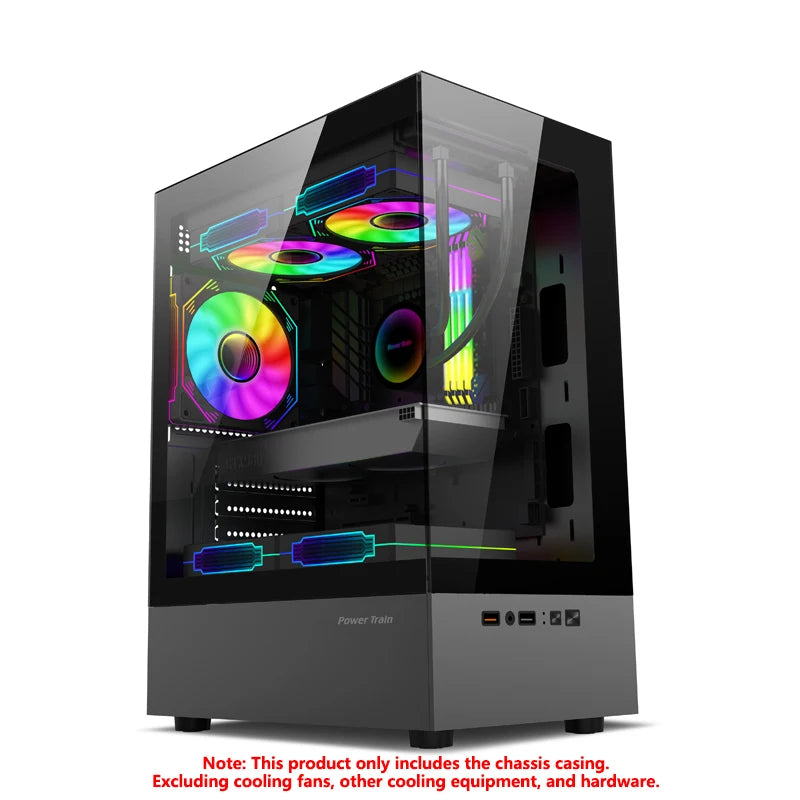 Power Train Illusory Mirror PC Case – M-ATX/ITX, Transparent Side Panel, 240mm Water Cooling Support