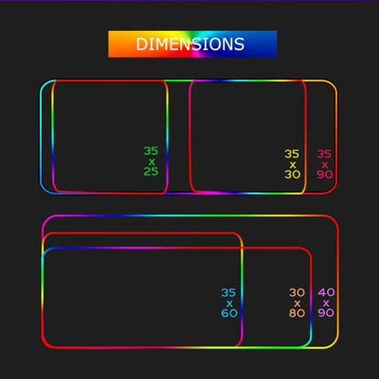 Led Large Desk Mat Fantasy Mountain Landscape Rgb Mousepad Carpet with Backlight Mausepad Lockrand Colorful Mouse Pad Desk Mats