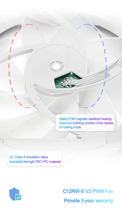 Thermalright TL-C12RB-S TL-C12RW-S Reverse Version Computer Case Fan 120mm ARGB PWM Silent Cooler Fan