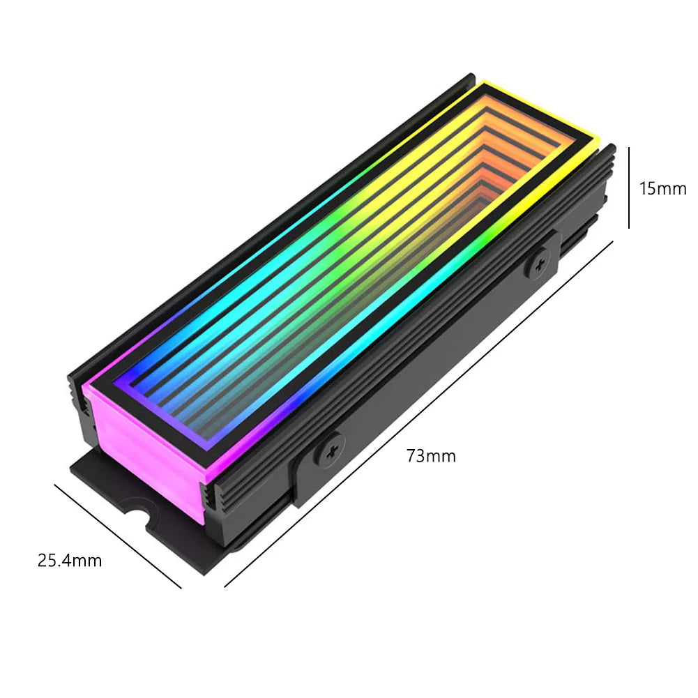 M.2 NVMe SSD Cooler – 5V 3PIN ARGB Radiator, Aluminum Alloy Heat Sink, AURA Sync for M.2 2280