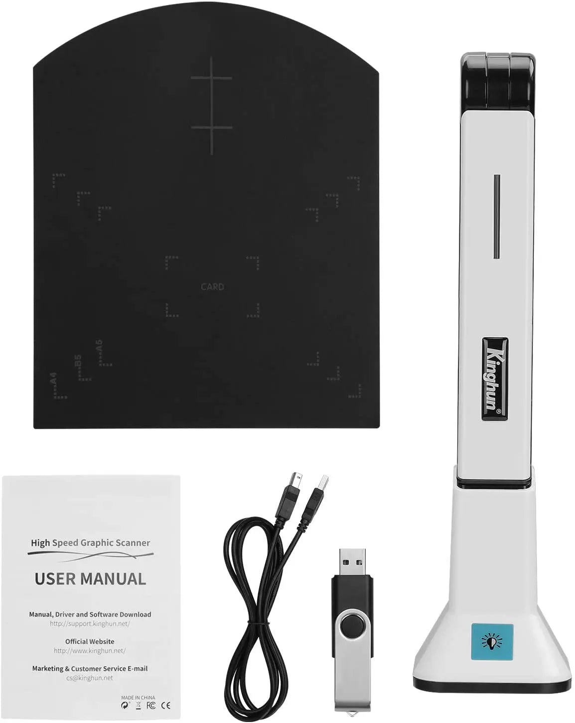 Blueskysea BK50 Portable Document Scanner – 10MP High-Definition A4 Scanner, USB, LED Light, PDF Export