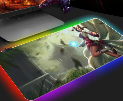 KDA Ahri RGB Gaming Mouse Pad - LED Backlit Mat (250 x 350 x 4mm)