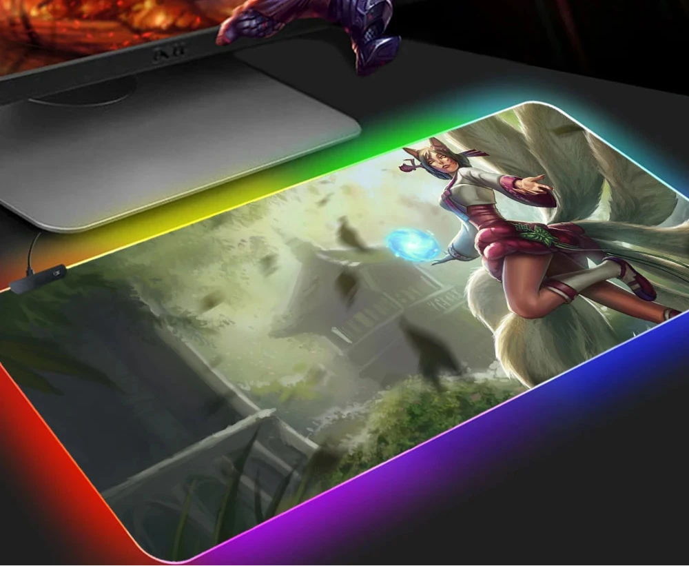 KDA Ahri RGB Gaming Mouse Pad - LED Backlit Mat (300 x 800 x 4mm)