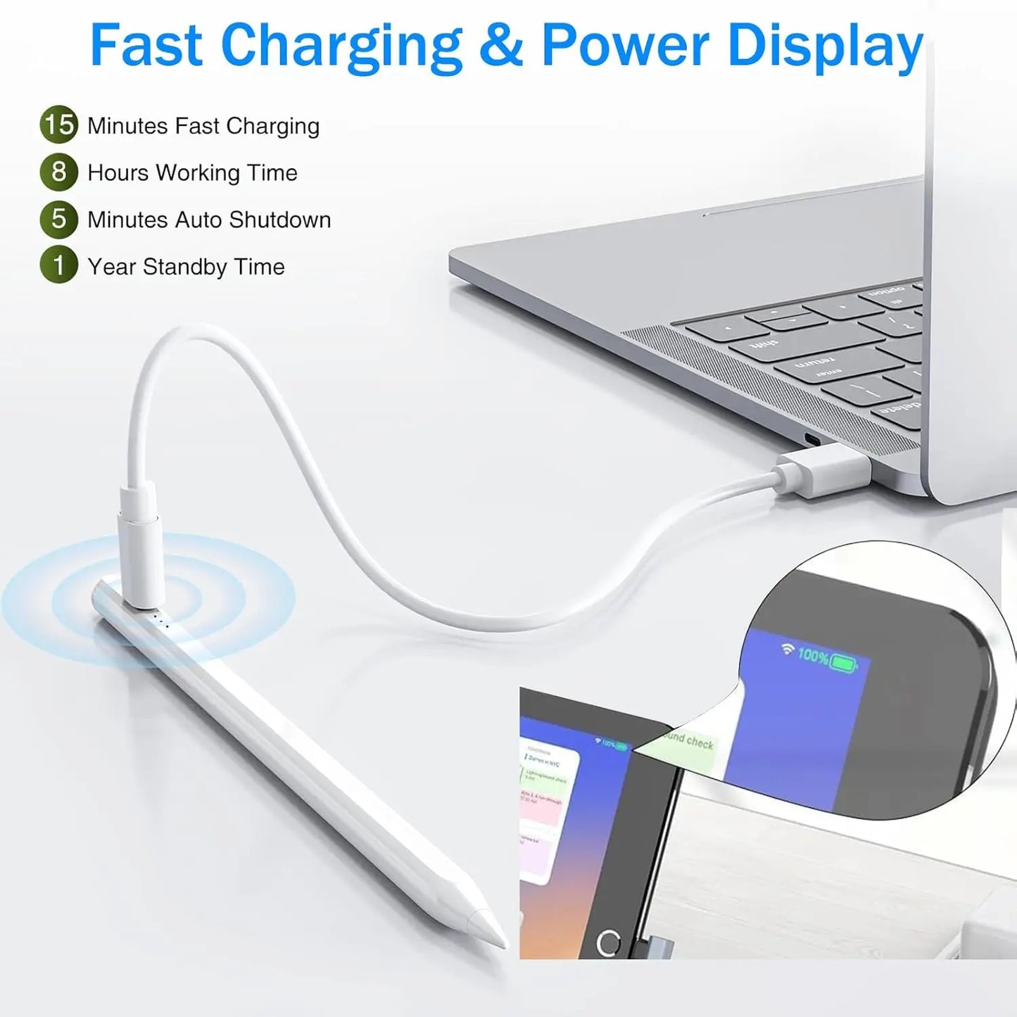 Stylus Pen with Bluetooth, Magnetic Attachment, Tilt Sensing