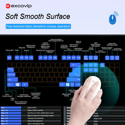 EXCO Mac OS & Windows Shortcuts Mouse Pad – Large Non-Slip Desk Mat