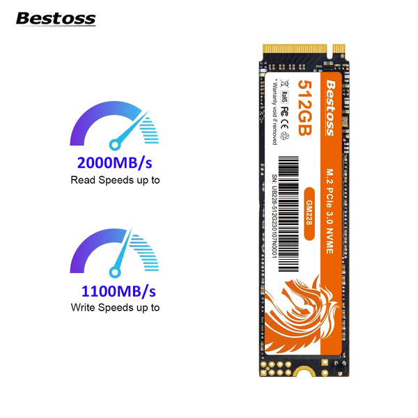 Bestoss NVMe M.2 SSD – 256GB/1TB, PCIe 3.0 x4, High-Speed Internal SSD for Laptops & Gaming PCs