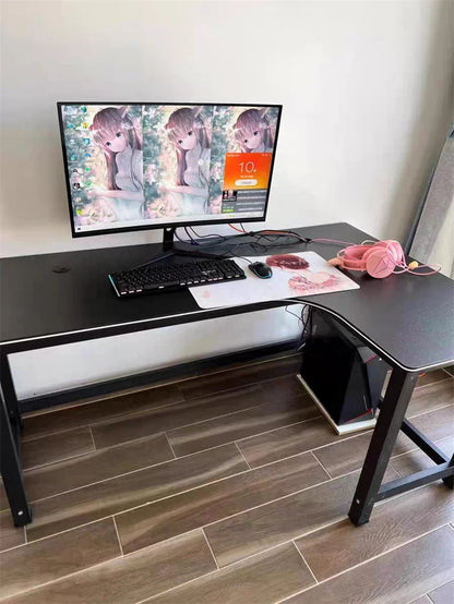 Modern L-Shaped Corner Gaming Desk - Wooden Desktop Computer Table for Home & Office