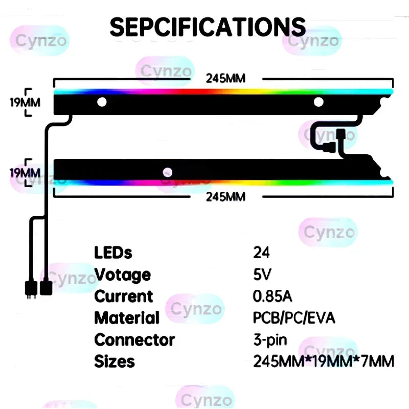 Cynzo ARGB Motherboard IO Atmosphere Backlight – AURA SYNC Illuminated ATX/MATX Desktop Strip