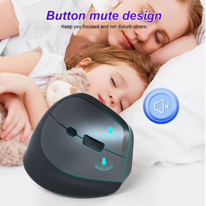 1600DPI Rechargeable Wireless & Bluetooth Ergonomic Mouse