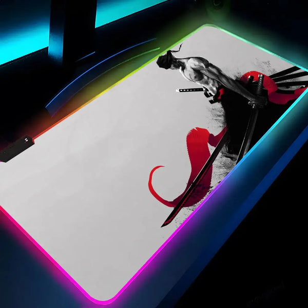 O-OneS P-PieceS Mouse Pad Gaming LED Mouse Mat 900x400 Mousemats Table Pads manga PC Desk Mat RGB Keyboard Mat XXL