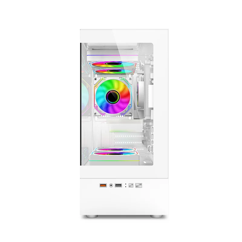 Power Train Illusory Mirror PC Case – M-ATX/ITX, Transparent Side Panel, 240mm Water Cooling Support