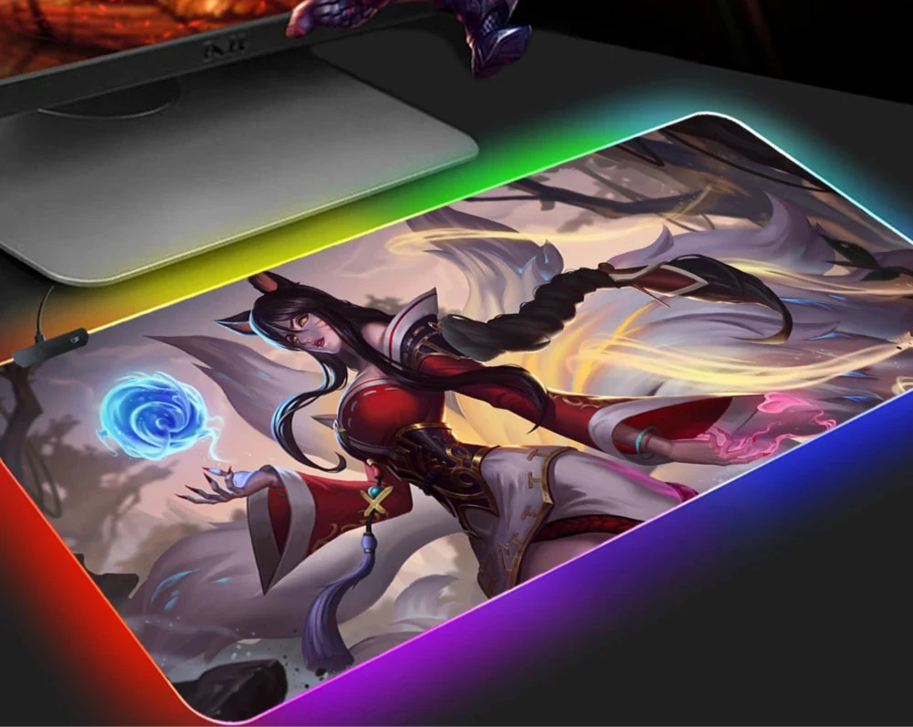 KDA Ahri RGB Gaming Mouse Pad - LED Backlit Mat (300 x 700 x 4mm)