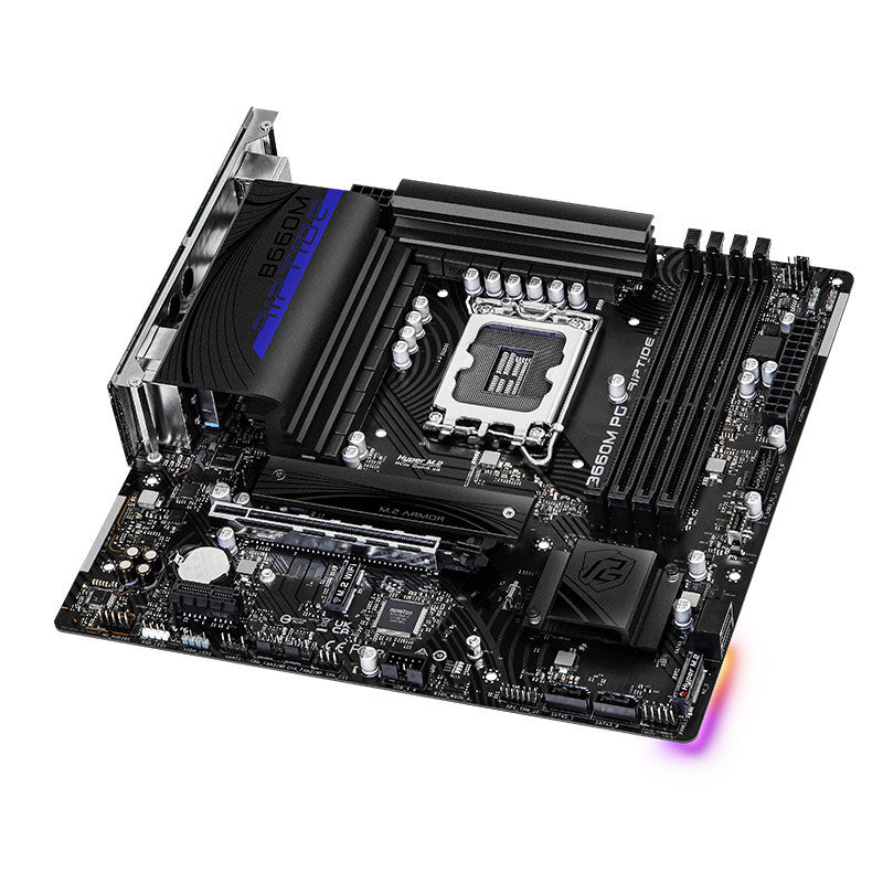 B660M PG Combat Board Riptide Gaming Motherboard – DDR4, LGA1700, M-ATX